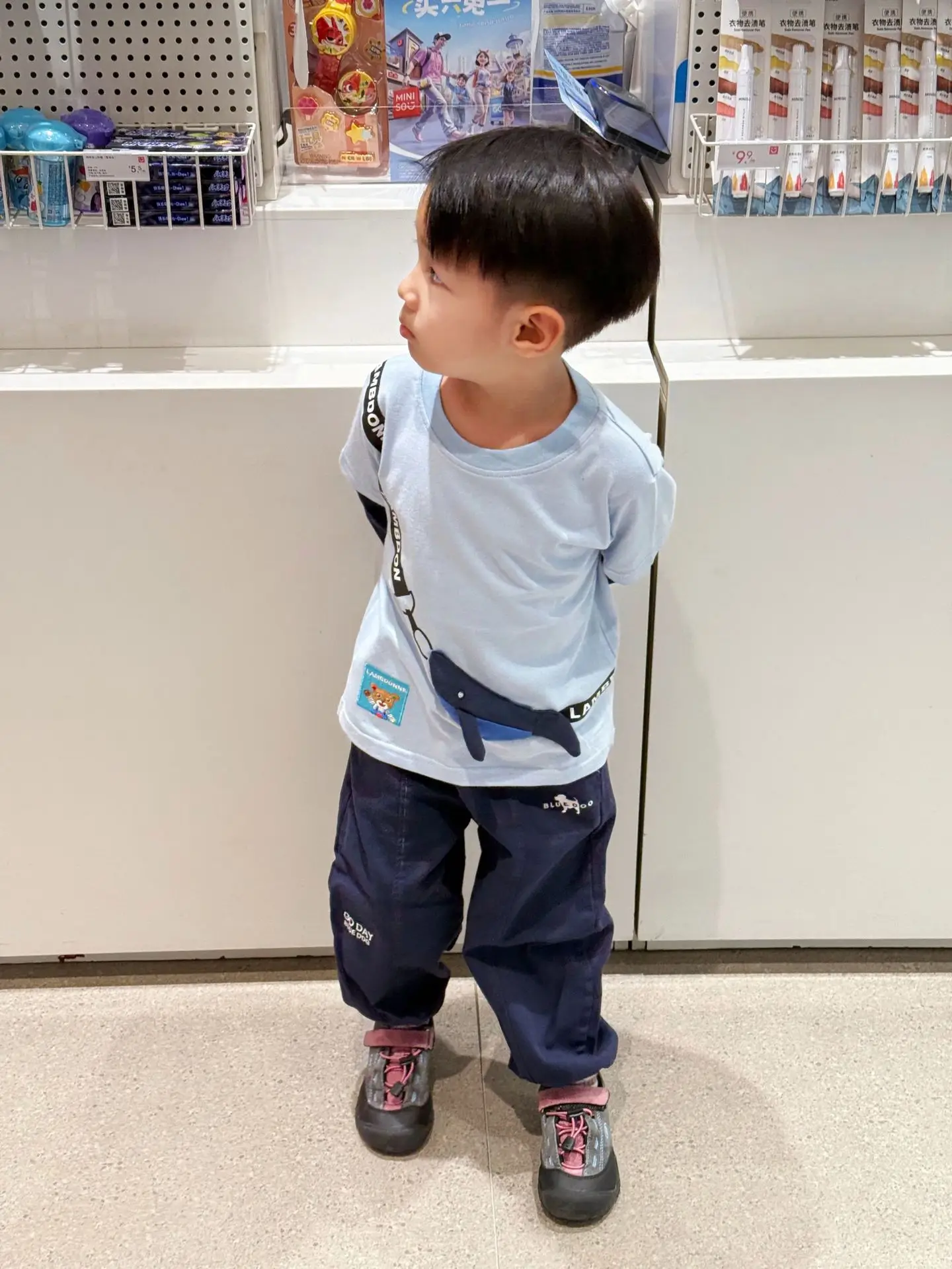Boys' 2026 Spring T-Shirt Light Blue Long Sleeve Top — feature 11