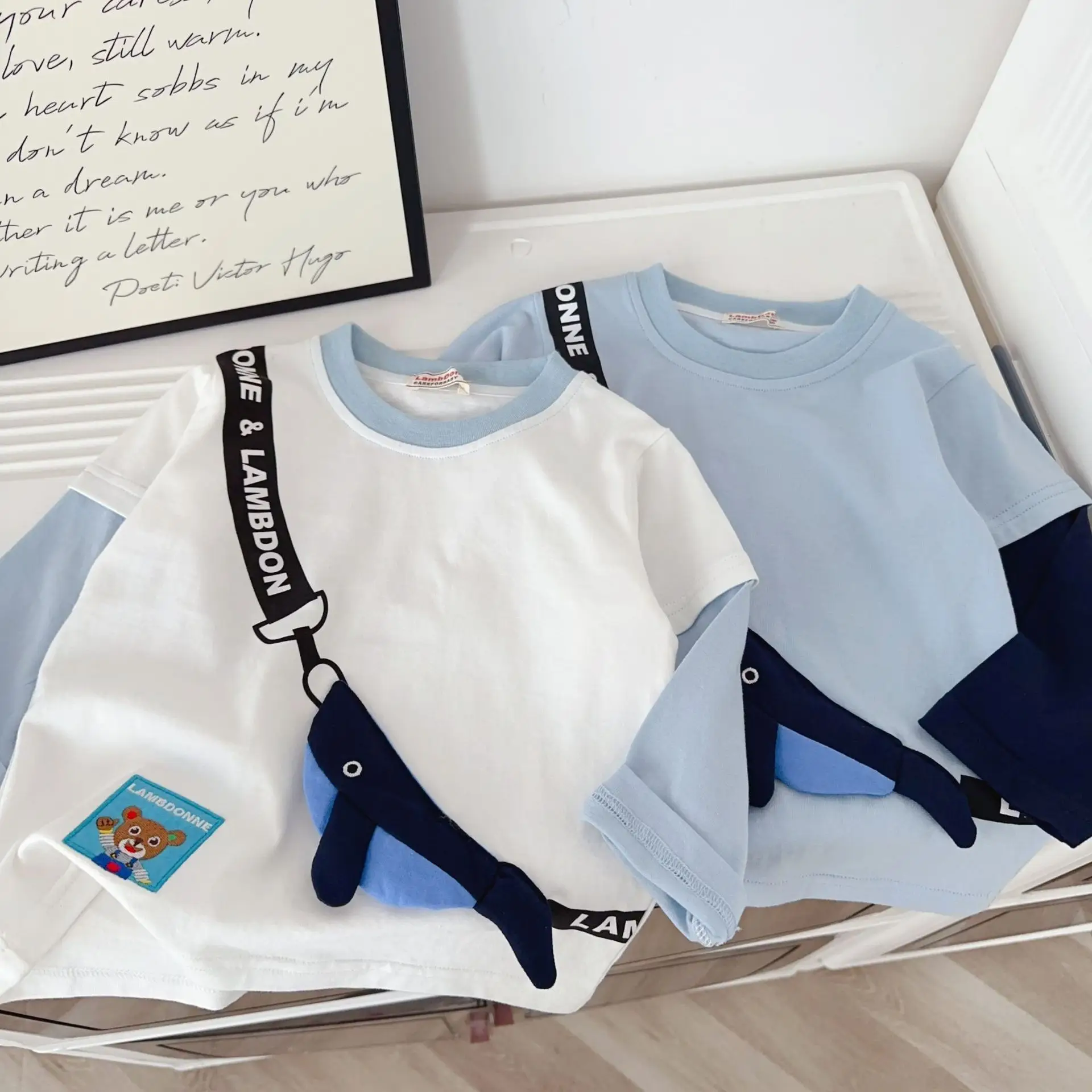Boys' 2026 Spring T-Shirt Light Blue Long Sleeve Top — feature 16