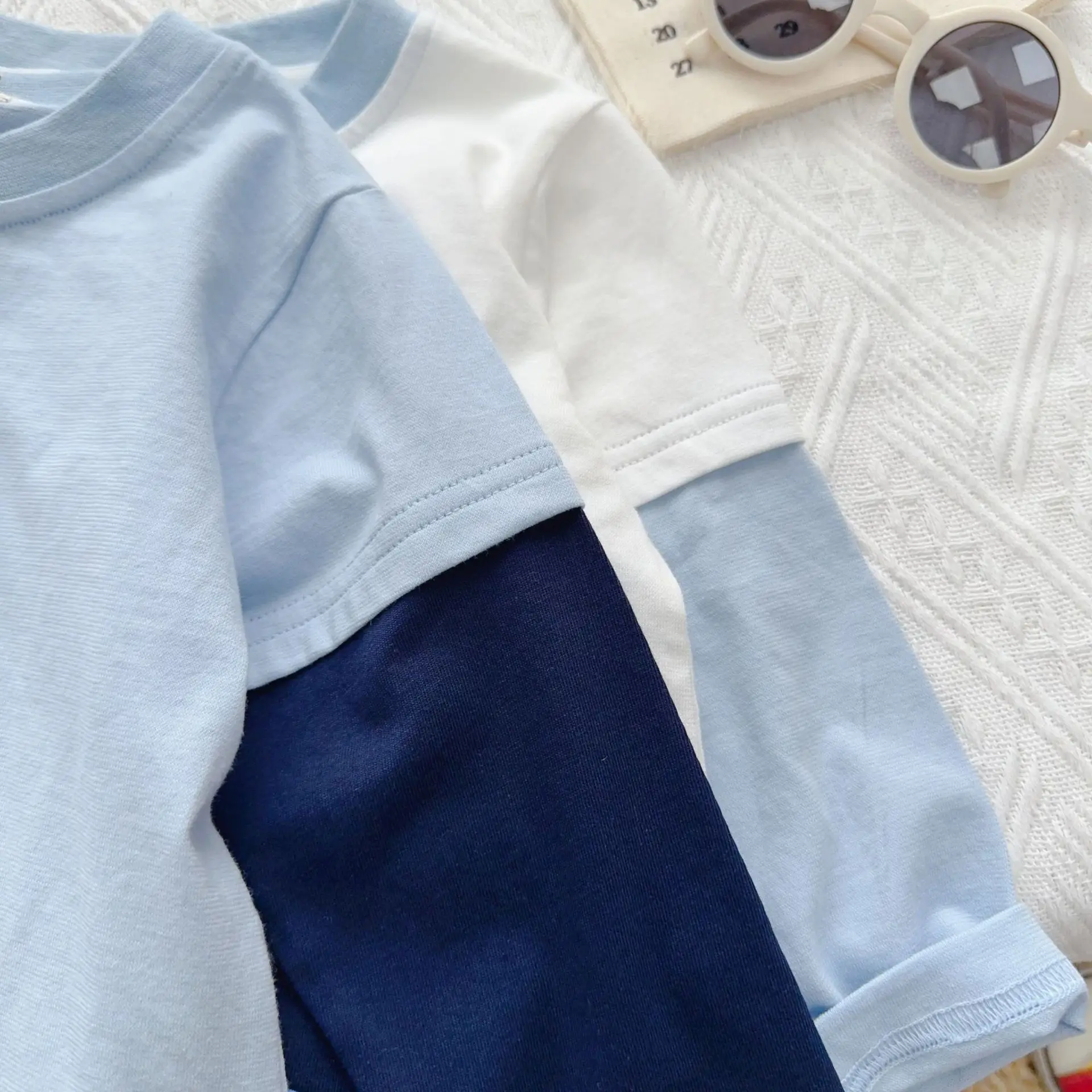 Boys' 2026 Spring T-Shirt Light Blue Long Sleeve Top — feature 22