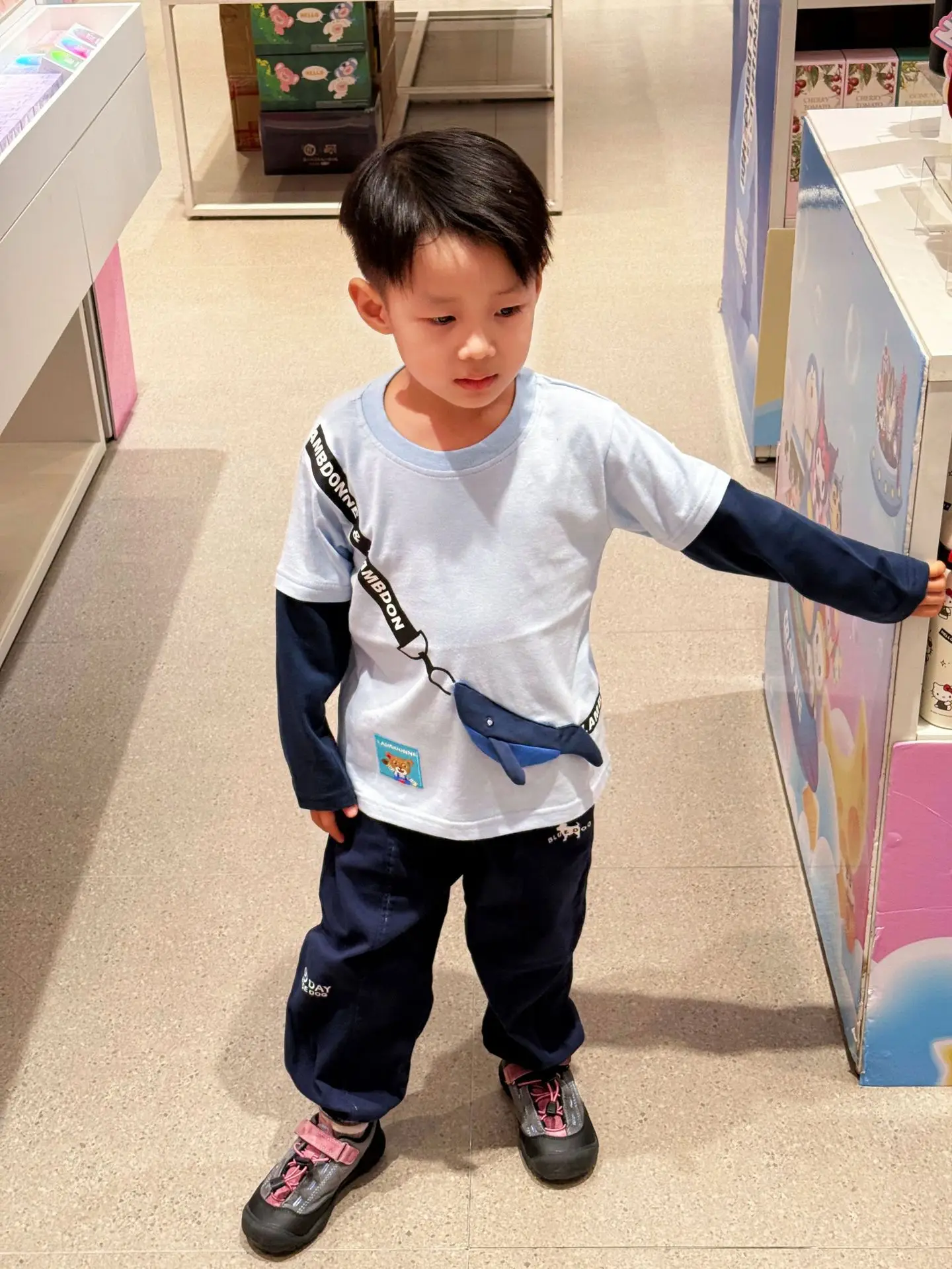 Boys' 2026 Spring T-Shirt Light Blue Long Sleeve Top — feature 9