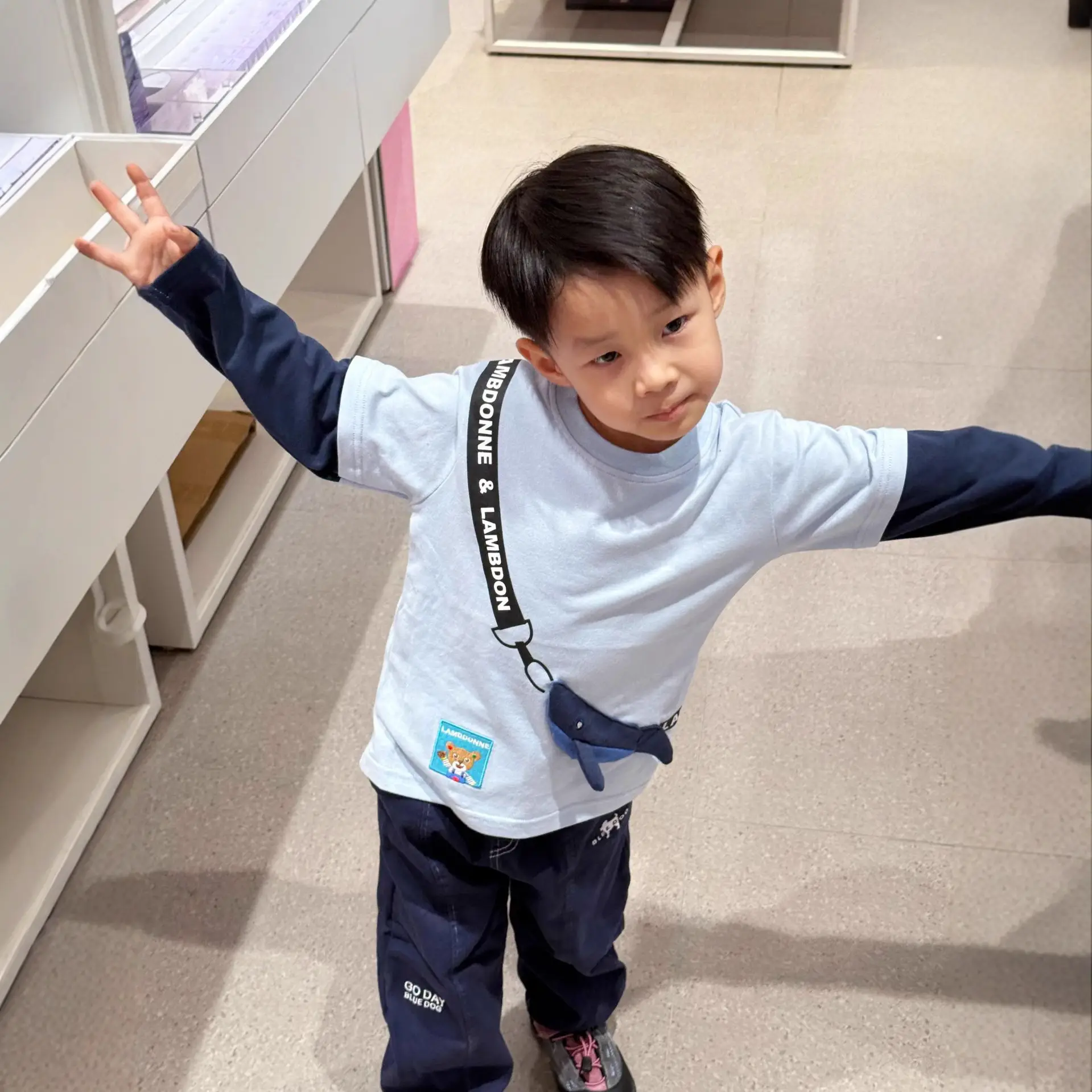 Boys' 2026 Spring T-Shirt Light Blue Long Sleeve Top - Image 2