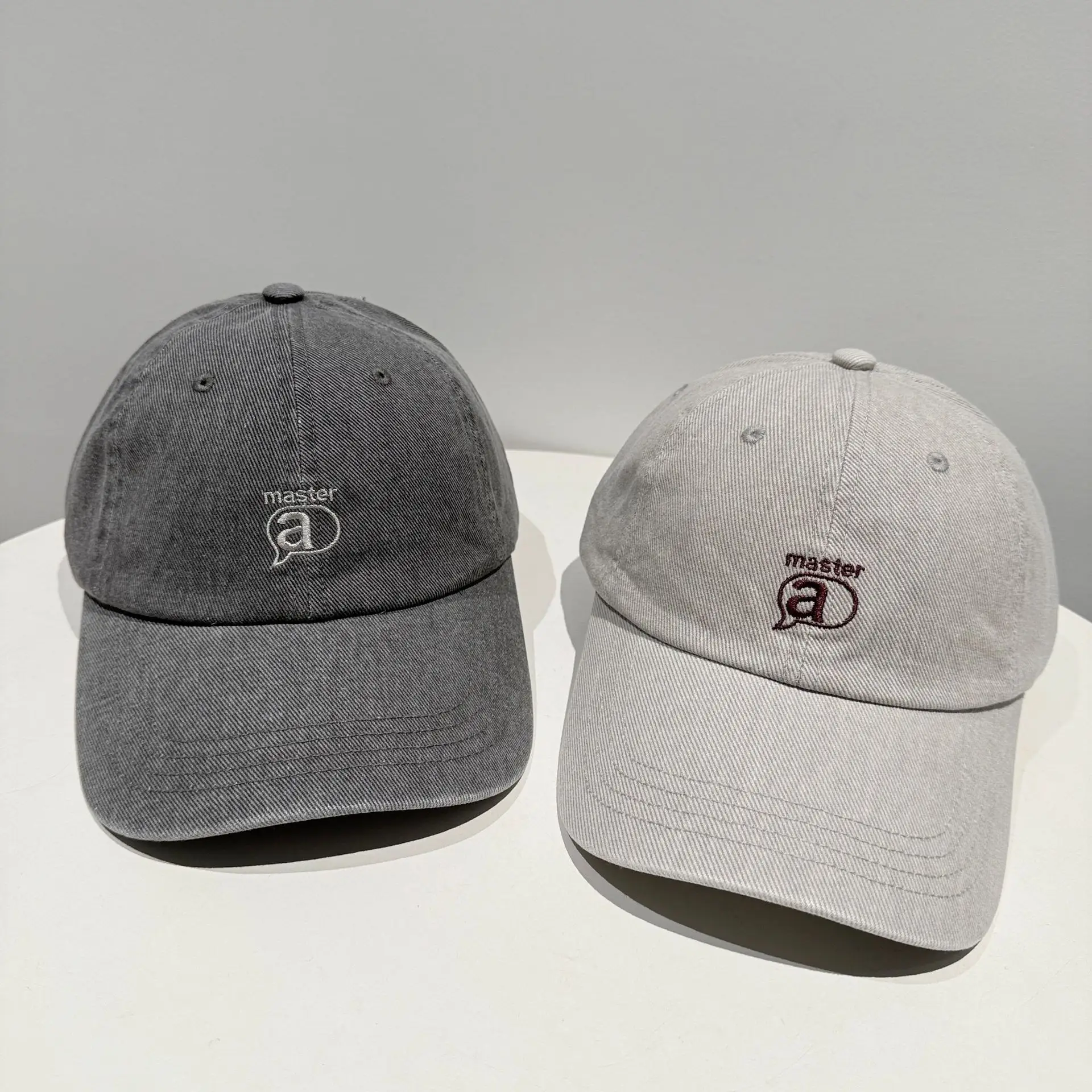 Minimalist Letter Embroidery Duckbill Cap Blue Unisex - Image 6