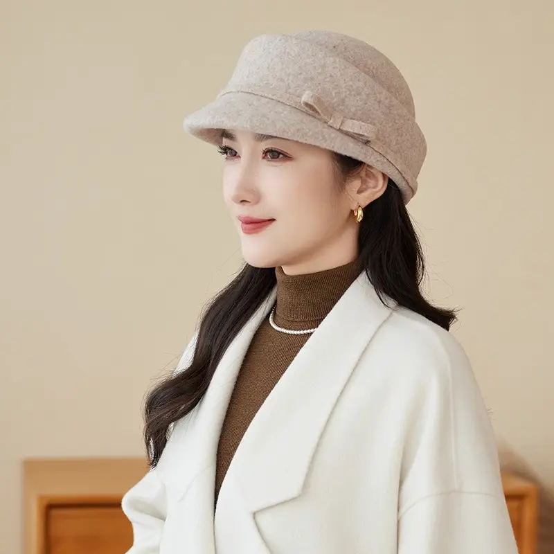 Women Wool Baseball Cap Light Luxury Winter Mom Hat - Image 3