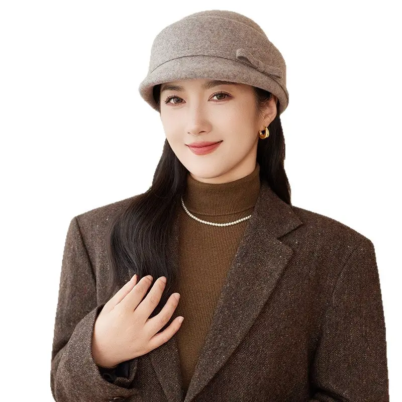 Women Wool Baseball Cap Light Luxury Winter Mom Hat - Image 5