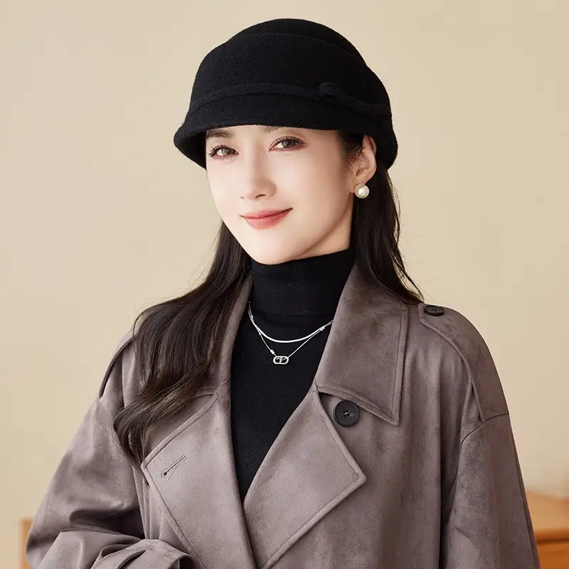 Women Wool Baseball Cap Light Luxury Winter Mom Hat — feature 1