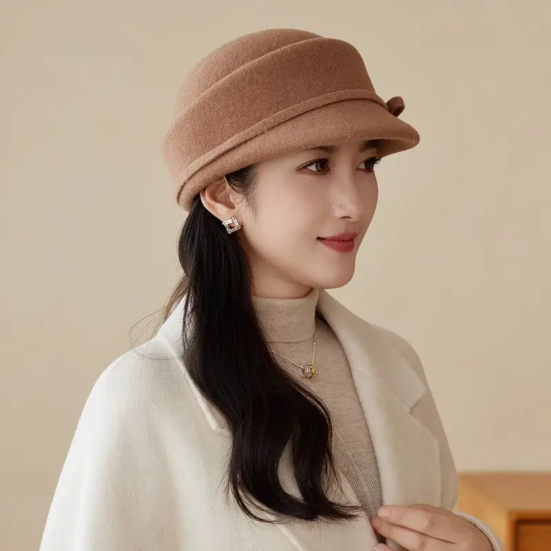 Women Wool Baseball Cap Light Luxury Winter Mom Hat — feature 10