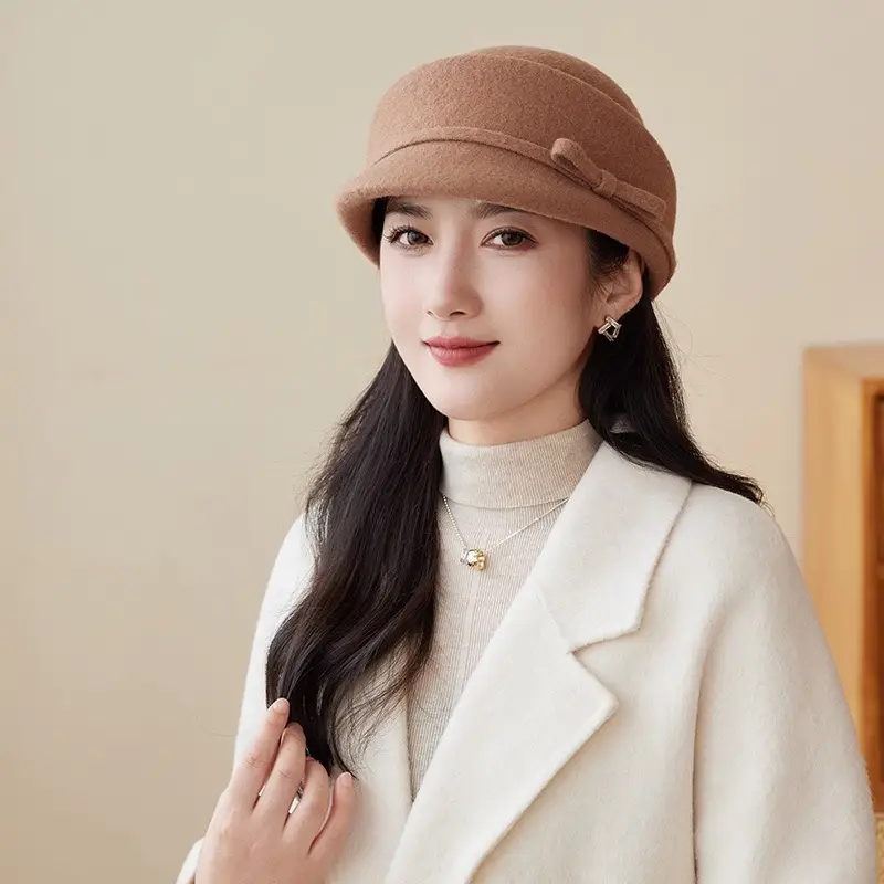 Women Wool Baseball Cap Light Luxury Winter Mom Hat — feature 11