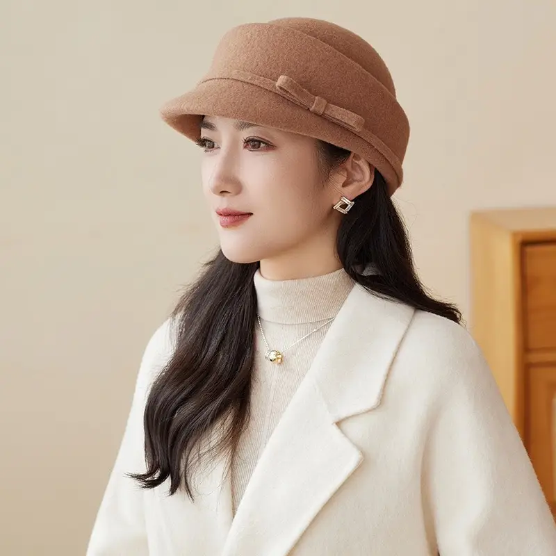 Women Wool Baseball Cap Light Luxury Winter Mom Hat — feature 12