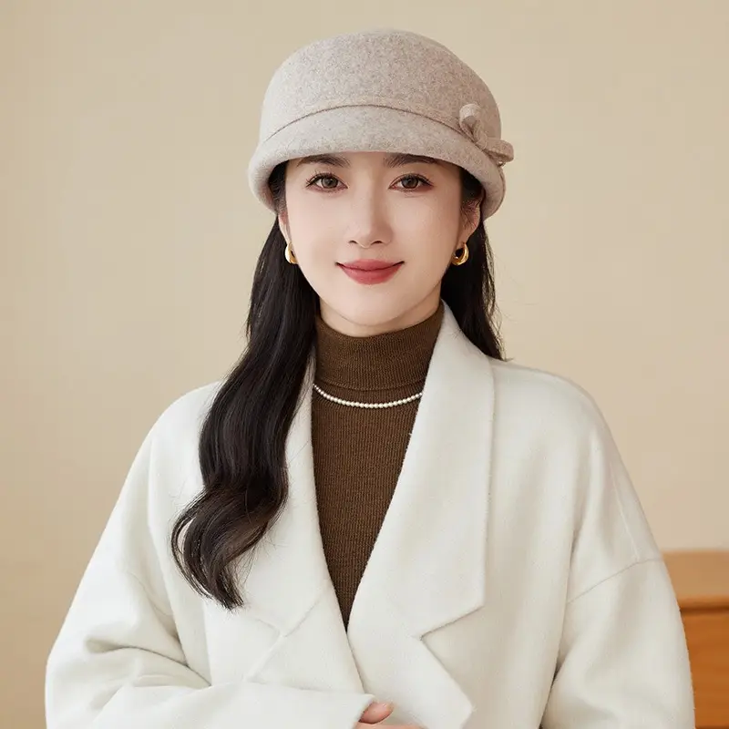 Women Wool Baseball Cap Light Luxury Winter Mom Hat — feature 13