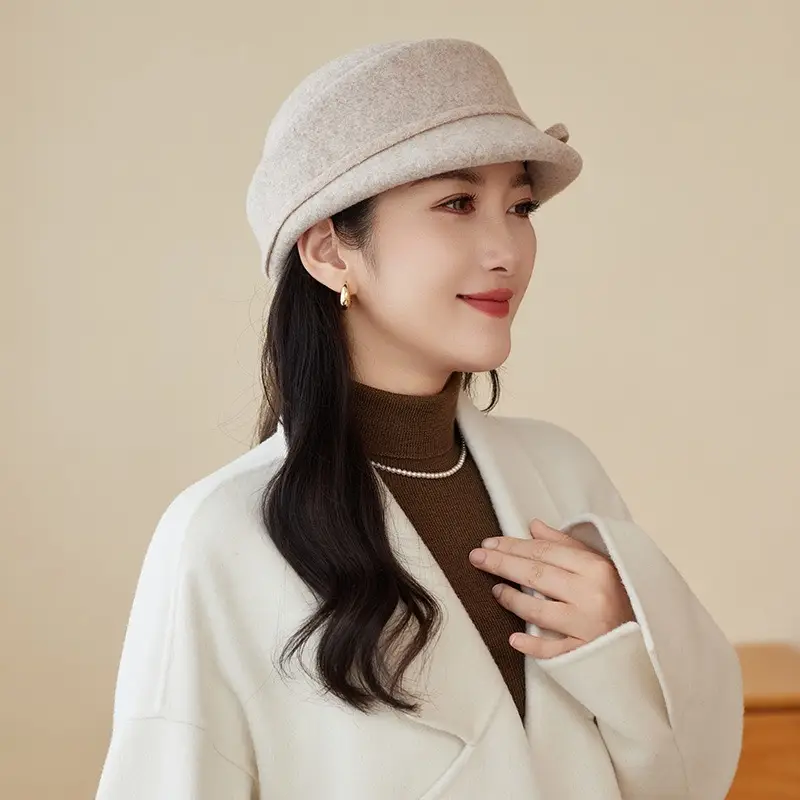 Women Wool Baseball Cap Light Luxury Winter Mom Hat — feature 15
