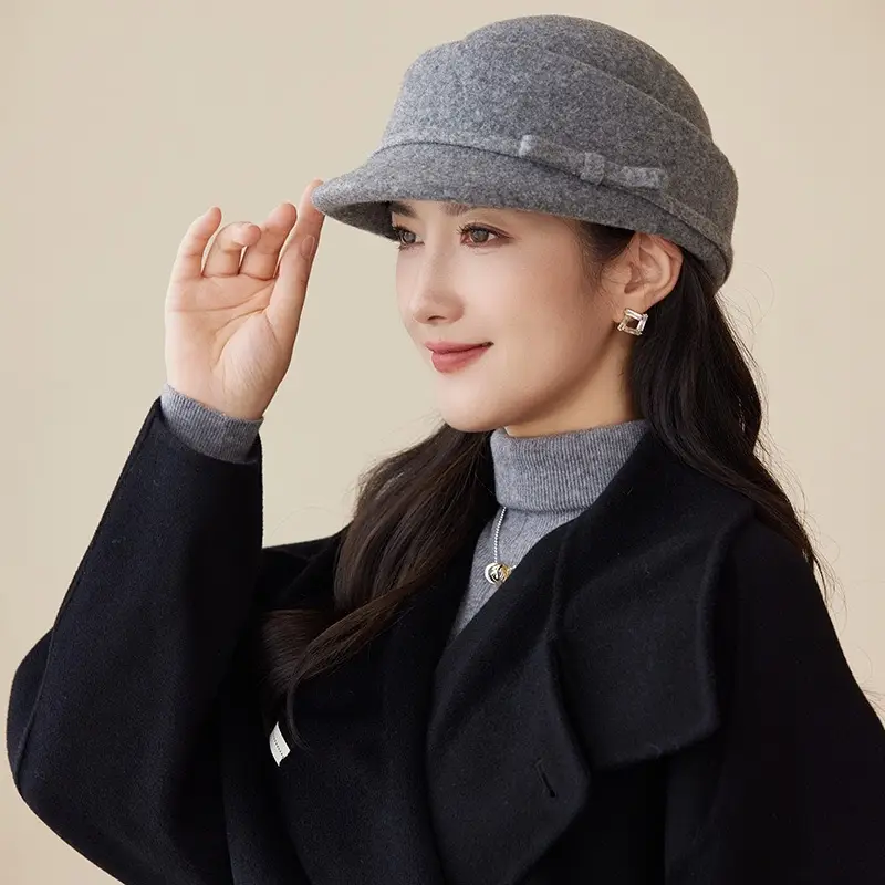 Women Wool Baseball Cap Light Luxury Winter Mom Hat — feature 16