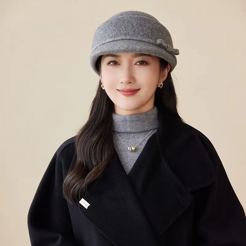 Women Wool Baseball Cap Light Luxury Winter Mom Hat — feature 18