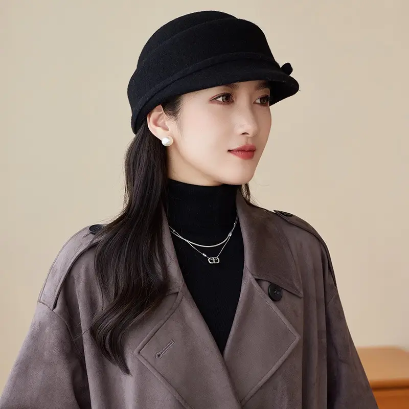 Women Wool Baseball Cap Light Luxury Winter Mom Hat — feature 2