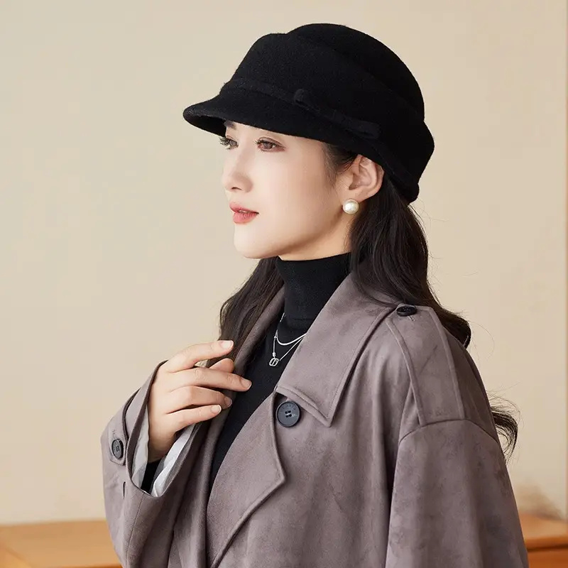 Women Wool Baseball Cap Light Luxury Winter Mom Hat — feature 3