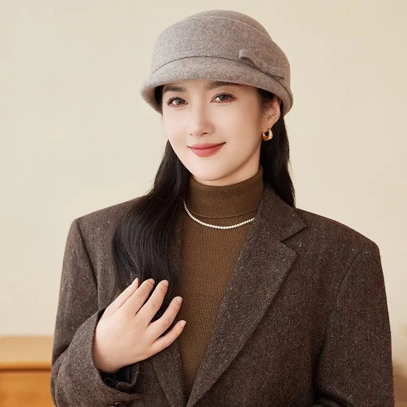 Women Wool Baseball Cap Light Luxury Winter Mom Hat — feature 5