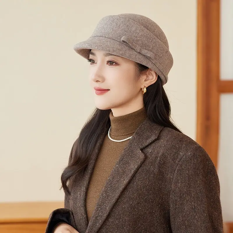 Women Wool Baseball Cap Light Luxury Winter Mom Hat — feature 6