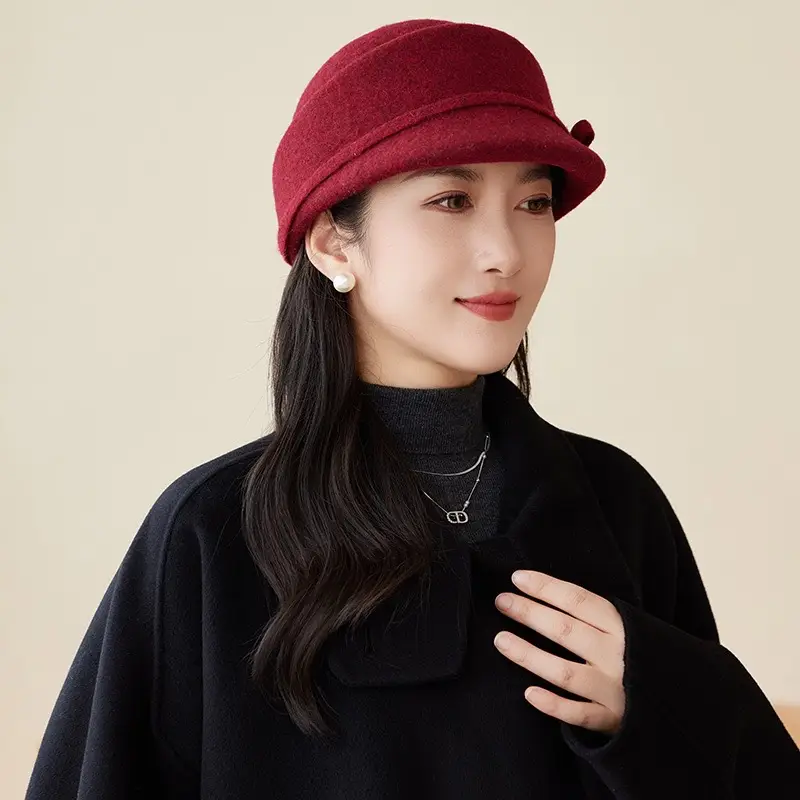 Women Wool Baseball Cap Light Luxury Winter Mom Hat — feature 7