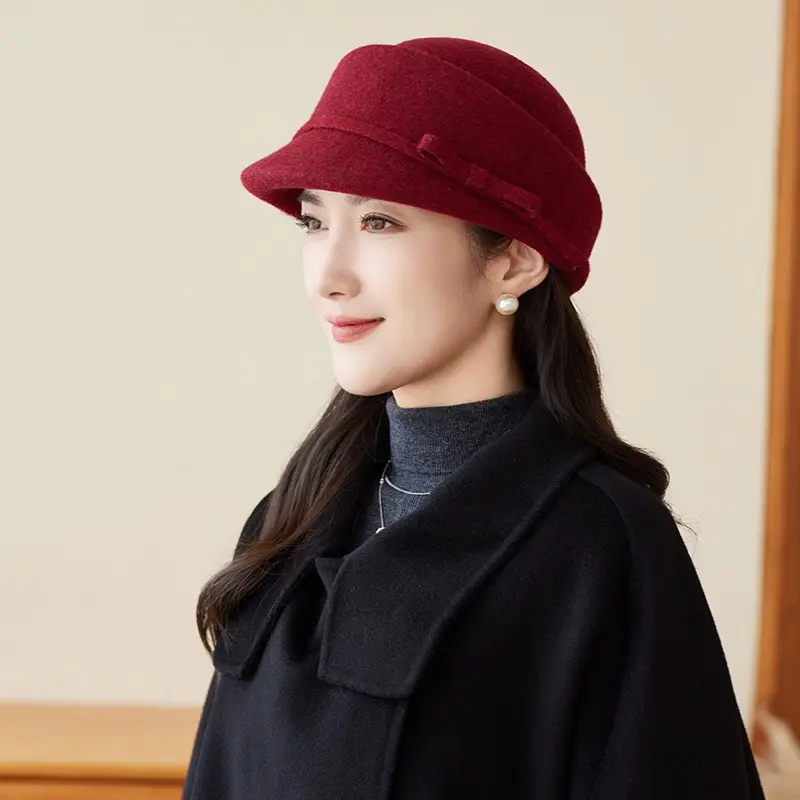 Women Wool Baseball Cap Light Luxury Winter Mom Hat — feature 9