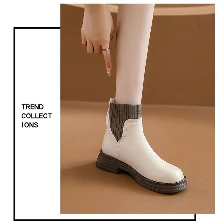 Women Chelsea Ankle Boots Black Zipper Thick Sole 2025 — feature 10