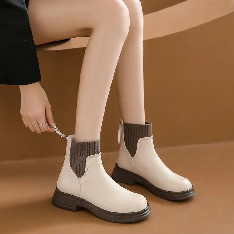 Women Chelsea Ankle Boots Black Zipper Thick Sole 2025 — feature 15