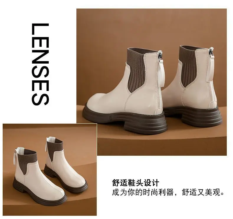 Women Chelsea Ankle Boots Black Zipper Thick Sole 2025 — feature 9
