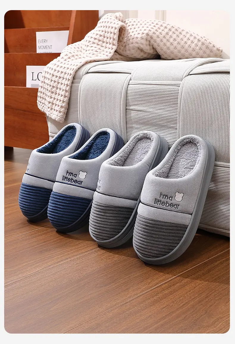 Winter Cotton Slippers for Men Large Size Household Furry Slippers for Men to Wear Indoor Warm Plush Home Cotton Shoes Wholesale — feature 15