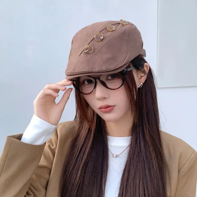 Vintage Button-Front Women's Sun Hat for Spring Autumn — feature 11