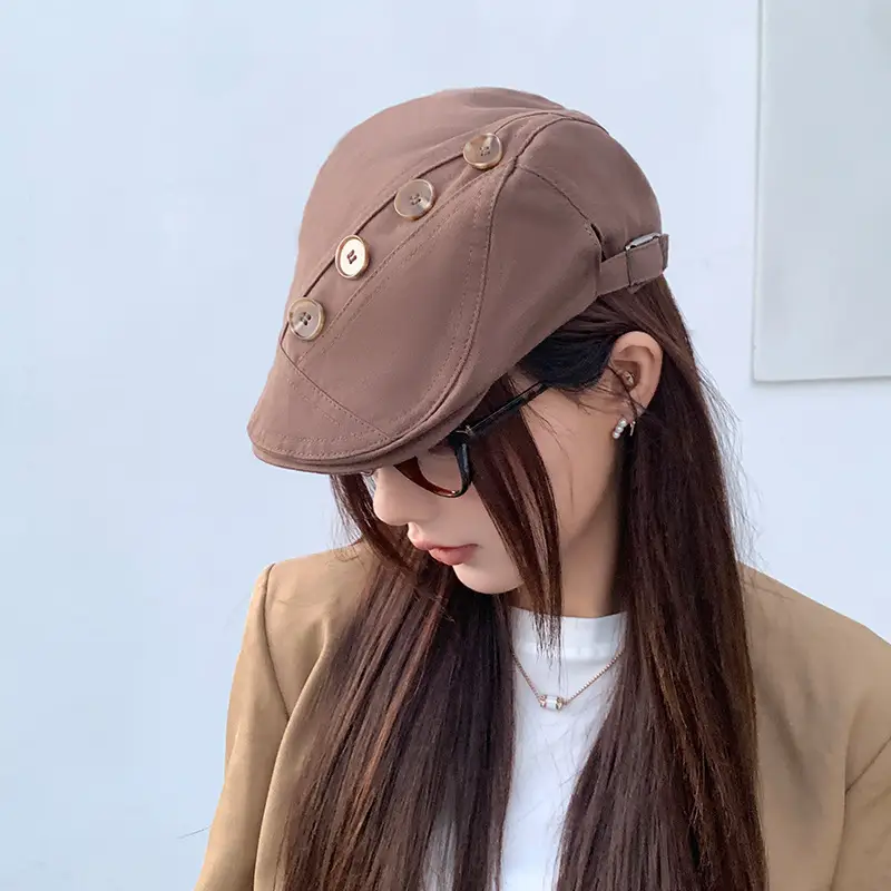 Vintage Button-Front Women's Sun Hat for Spring Autumn — feature 13
