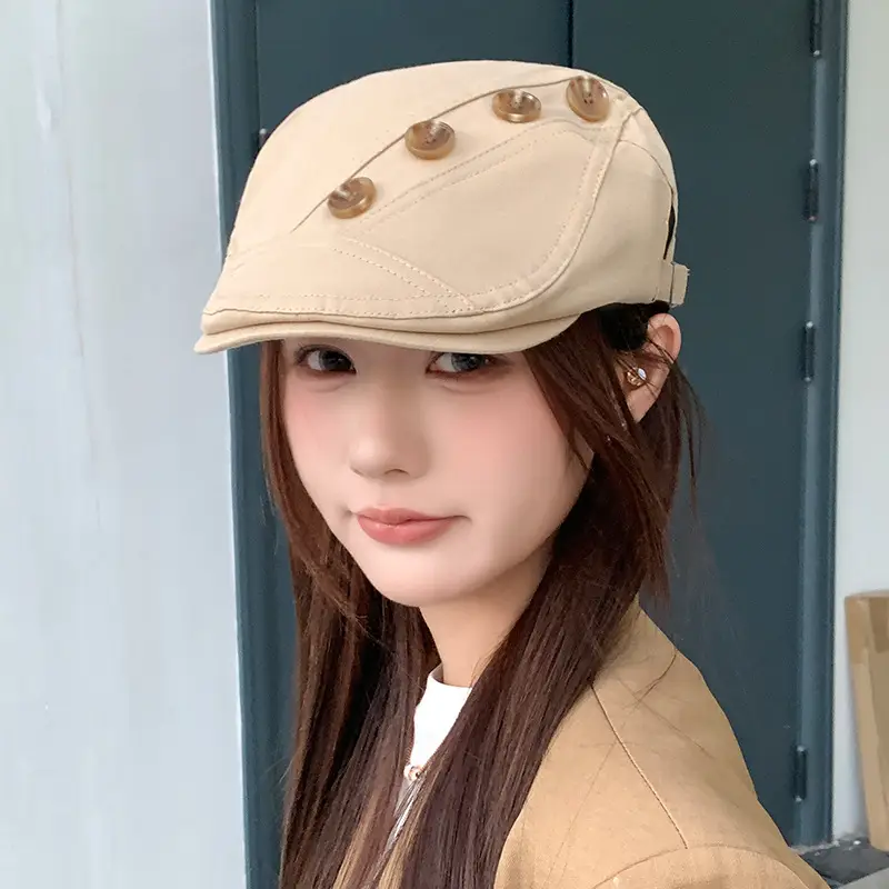 Vintage Button-Front Women's Sun Hat for Spring Autumn — feature 8