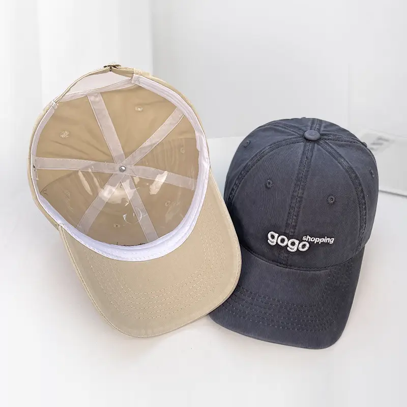 Korean Style Wash Cotton Baseball Cap for Women Men