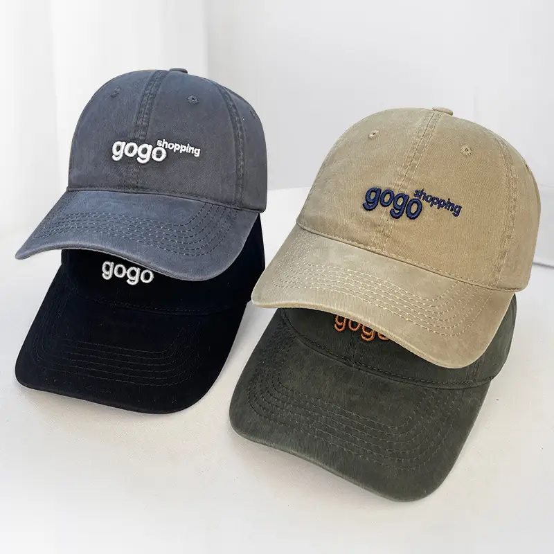Korean Style Wash Cotton Baseball Cap for Women Men — feature 16