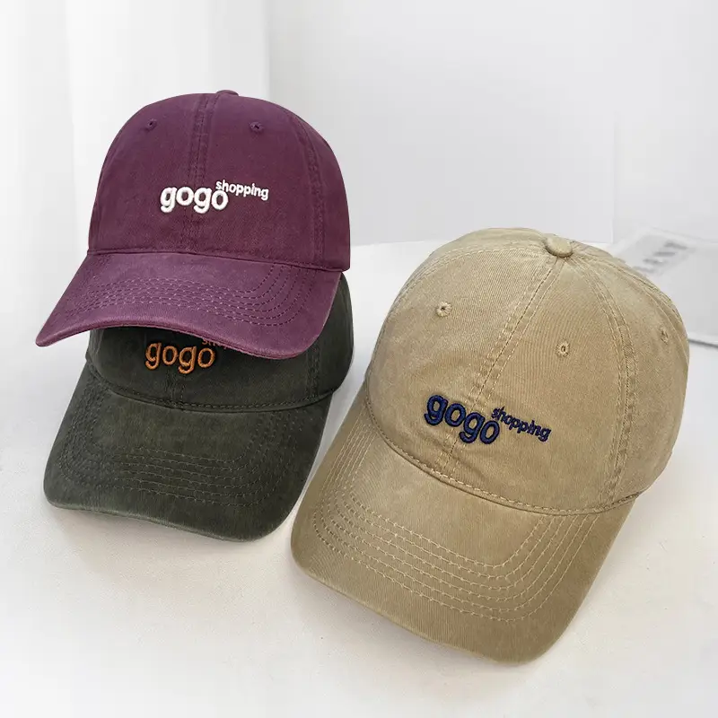Korean Style Wash Cotton Baseball Cap for Women Men — feature 17