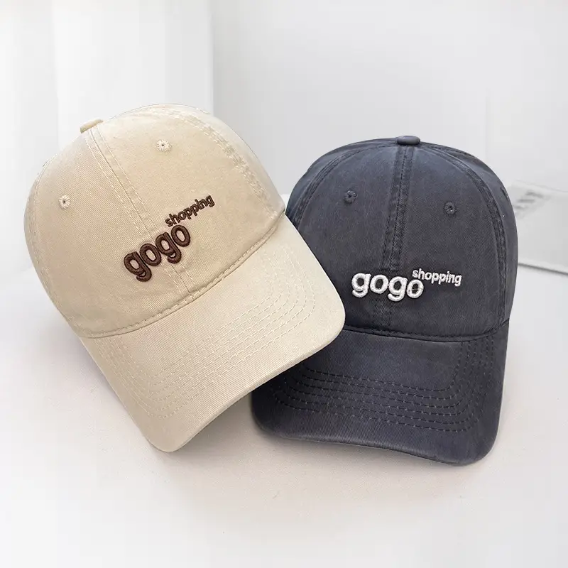 Korean Style Wash Cotton Baseball Cap for Women Men — feature 18