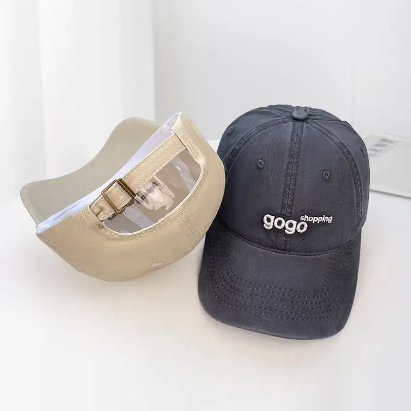 Korean Style Wash Cotton Baseball Cap for Women Men — feature 19