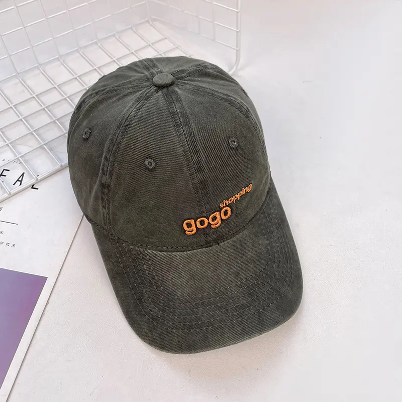 Korean Style Wash Cotton Baseball Cap for Women Men — feature 23
