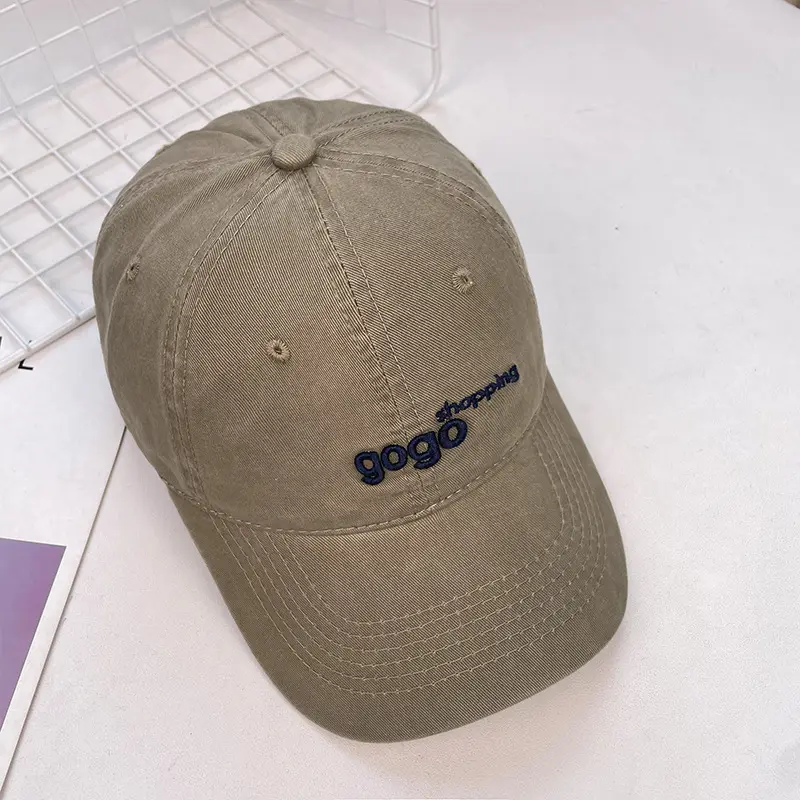 Korean Style Wash Cotton Baseball Cap for Women Men — feature 24