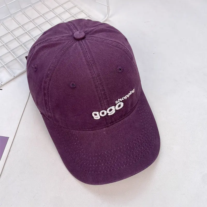 Korean Style Wash Cotton Baseball Cap for Women Men — feature 25