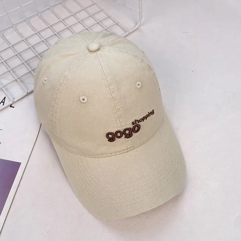 Korean Style Wash Cotton Baseball Cap for Women Men