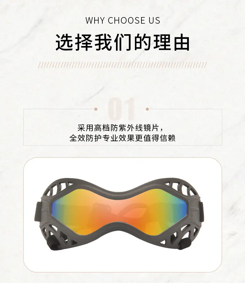 Medium-Sized Anti-UV Dog Sunglasses with Lens — feature 4