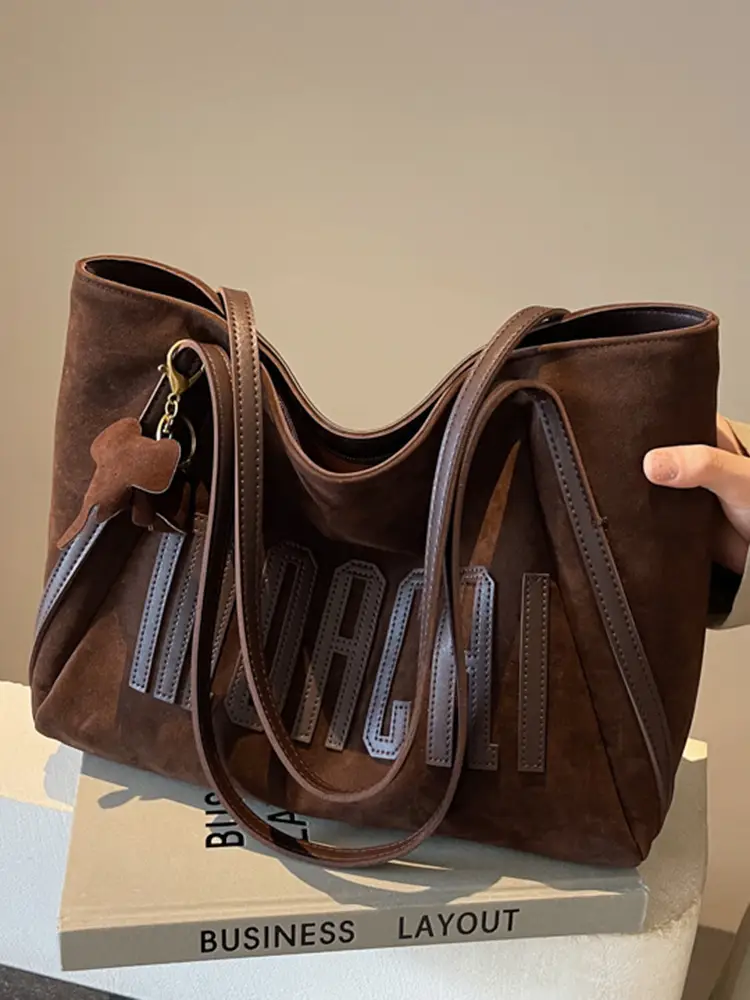 2025 New Retro Letter Shoulder Bag Women's Large Capacity - Image 5