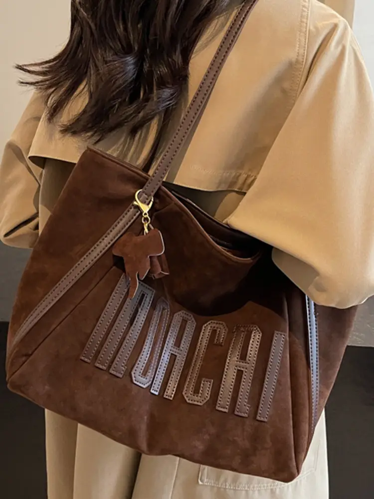 2025 New Retro Letter Shoulder Bag Women's Large Capacity - Image 7