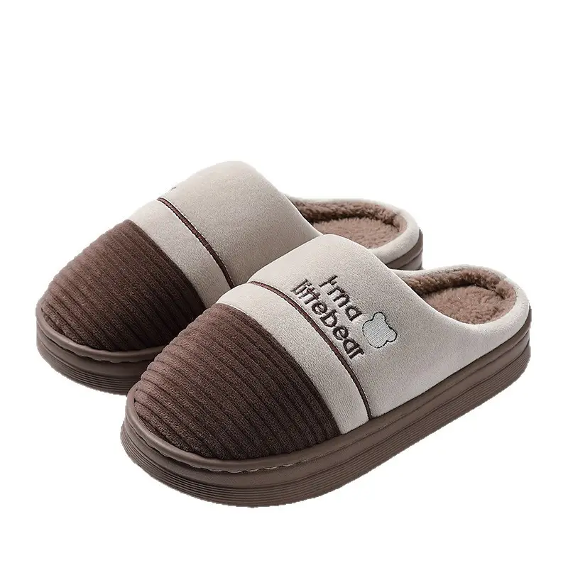 Large Size Cotton Slippers Men's Winter Home Thick-Soled Home Indoor Non-Slip Wear-Resistant Soft-Soled Warm Plush Cotton Slippers - Image 8