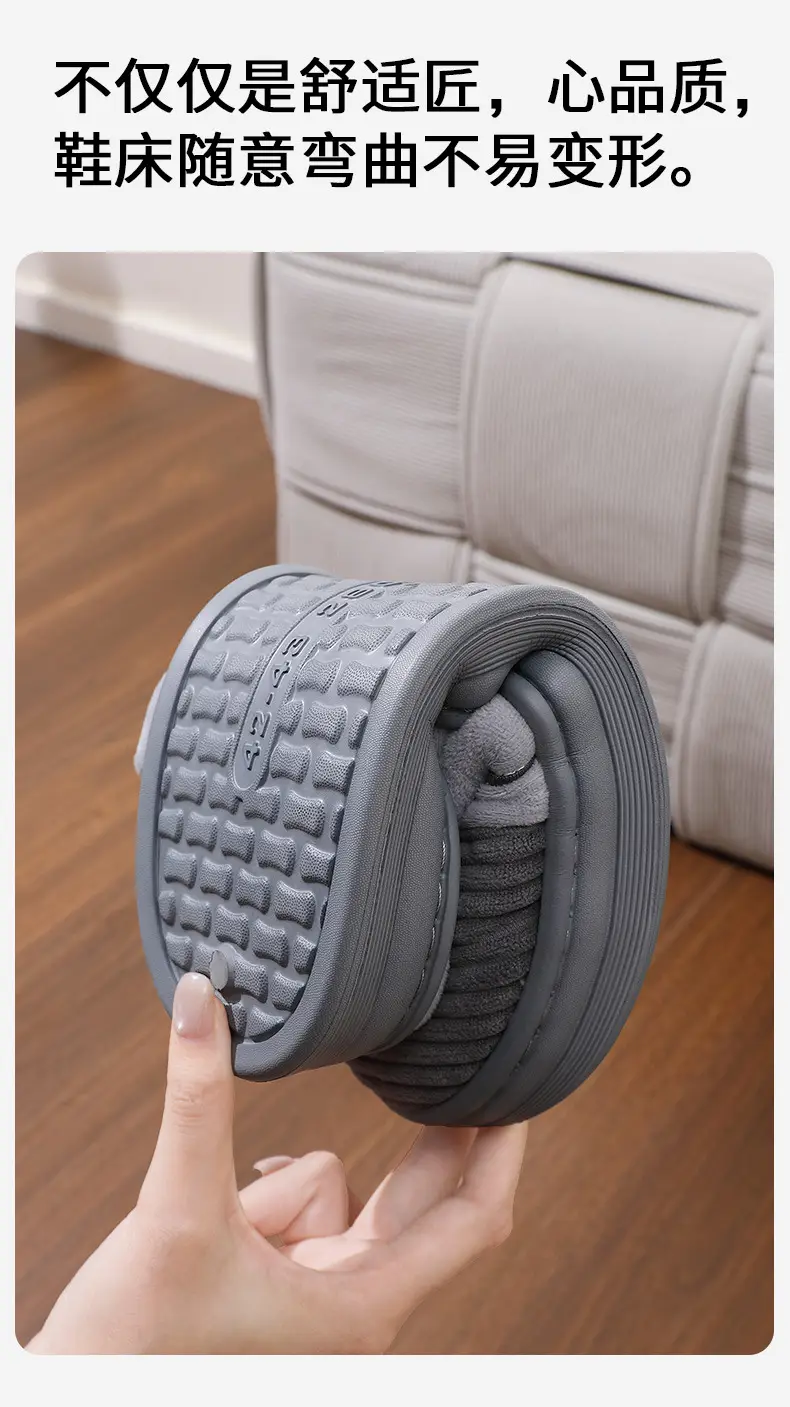 Large Size Cotton Slippers Men's Winter Home Thick-Soled Home Indoor Non-Slip Wear-Resistant Soft-Soled Warm Plush Cotton Slippers — feature 9