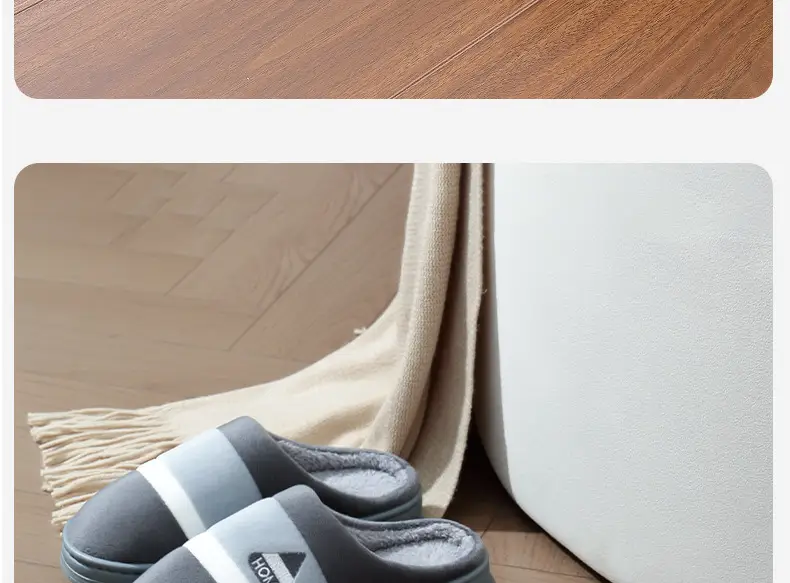 Extra Large Cotton Slippers for Men and Women, Autumn and Winter Indoor Home Slippers, Non-Slip Thick Soles, Plush and Warm, Couple Style — feature 17