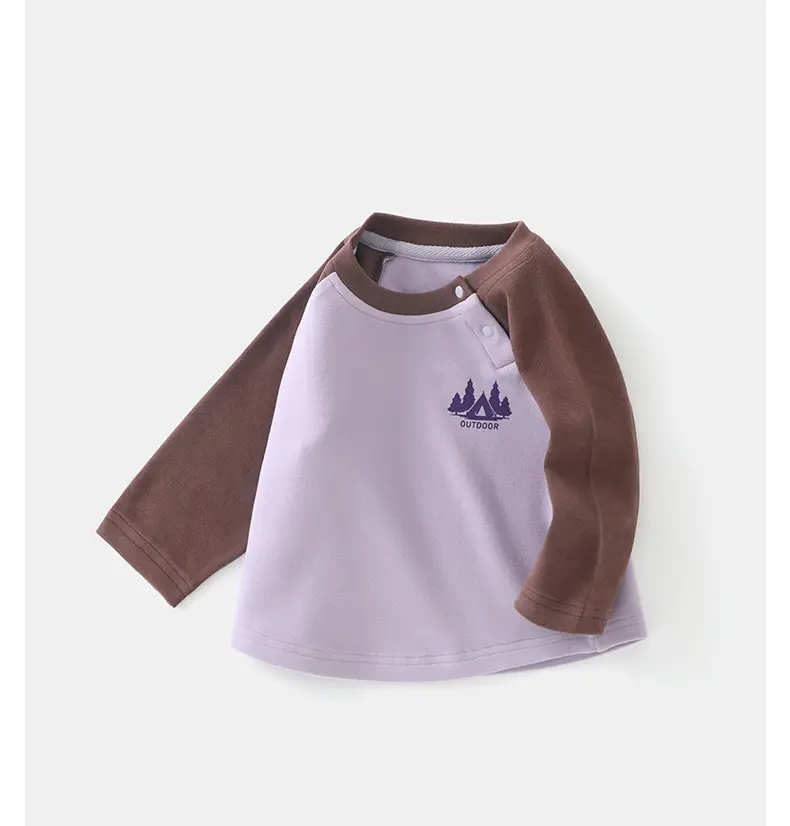 Duuduu Kids T-Shirt Brown Spring Autumn Long Sleeve — feature 22