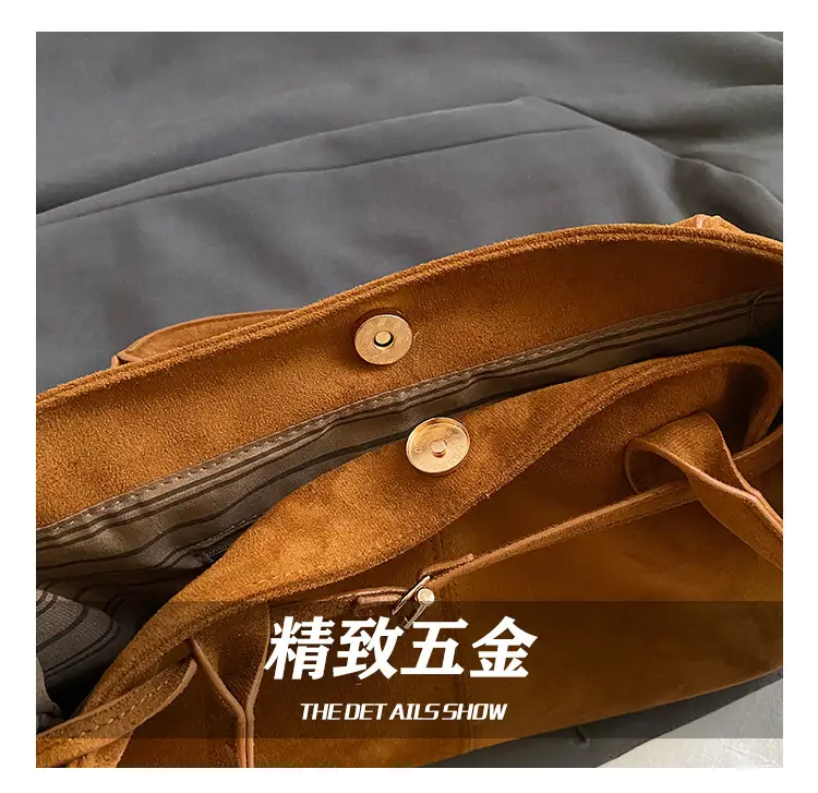 Women Large Capacity Tan Leather Tote Bag 2025 — feature 6