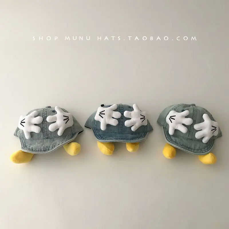 Children's Denim Peaked Hats with Mickey Butt Design - Image 5