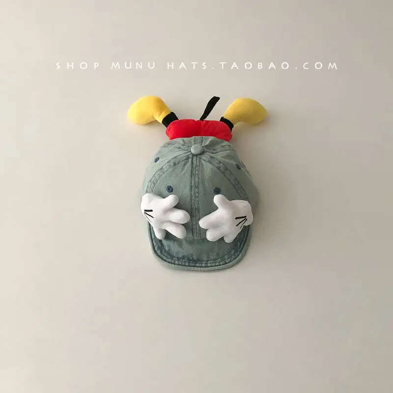 Children's Denim Peaked Hats with Mickey Butt Design — feature 7