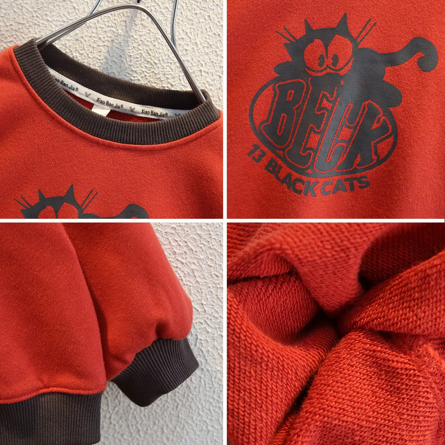 Boys Red Black Cats Sweatshirt Spring Autumn 2025 - Image 3
