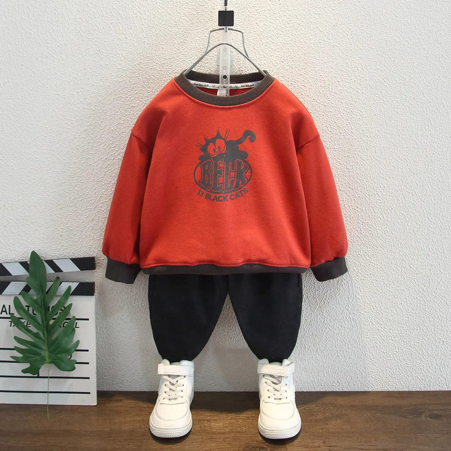 Boys Red Black Cats Sweatshirt Spring Autumn 2025 - Image 4